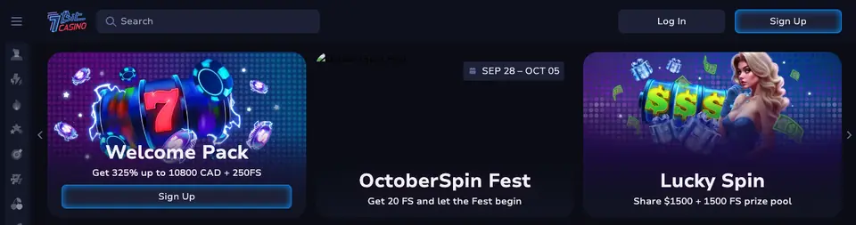 7Bit Casino homepage