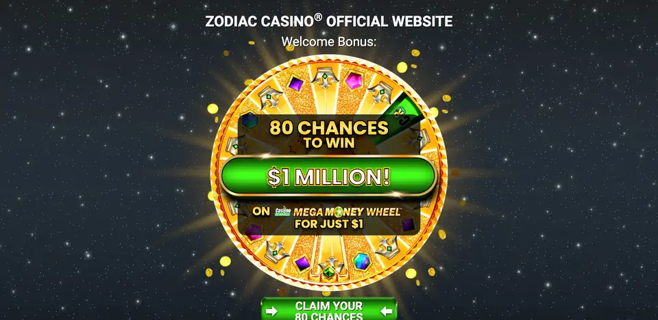 Zodiac Casino homepage
